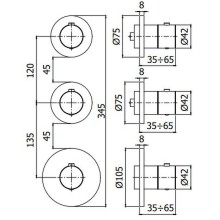 Смеситель для душа Paffoni Modular Box MDE018CR с термостатом Хром