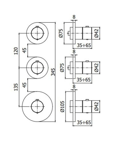 Смеситель для душа Paffoni Modular Box MDE018CR с термостатом Хром