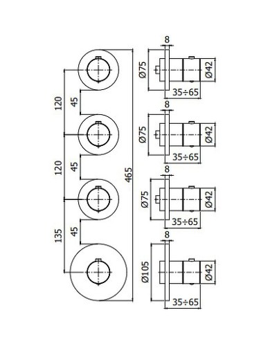 Смеситель для душа Paffoni Modular Box MDE019NO с термостатом Черный матовый