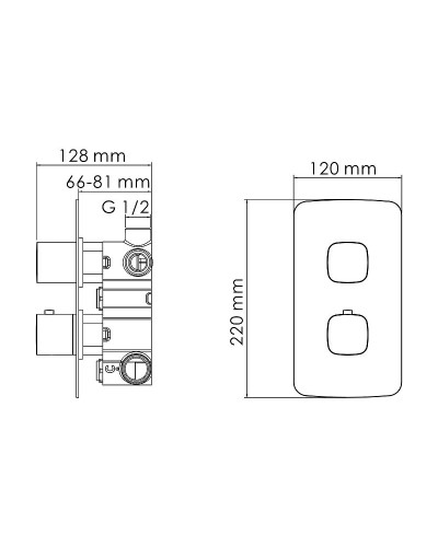 Смеситель для душа WasserKRAFT Naab 8644 Thermo с термостатом Хром