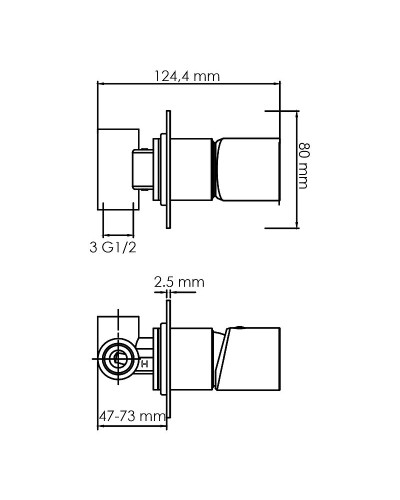 Смеситель для душа WasserKRAFT Elbe 7452 Черный