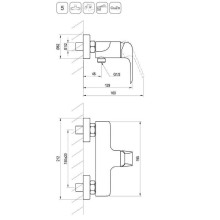 Смеситель для душа Ravak Flat FL 032.20/150 X070177 Черный матовый