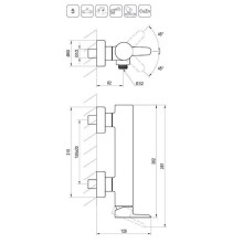Смеситель для душа Ravak Puri PU 032.20/150 X070187 Черный матовый