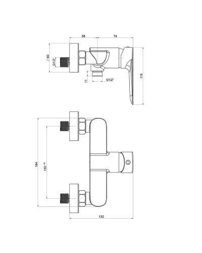 Смеситель для душа Paini Garda 76CR511 Хром
