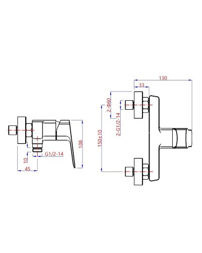 Смеситель для душа Paini Viva Style P4YO511 Черный матовый