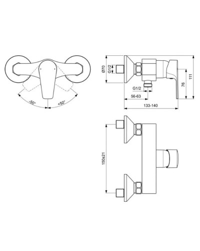 Смеситель для душа Ideal Standard Cerafine D BC493AA