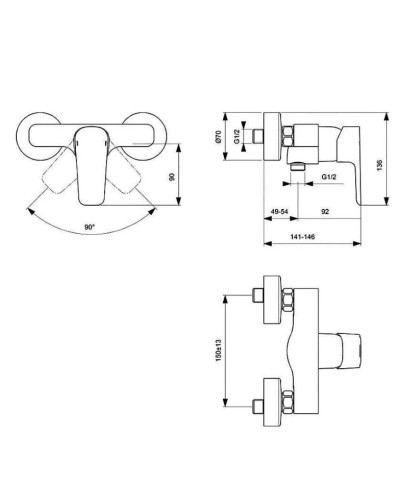 Смеситель для душа Ideal Standard Ceraplan III B0716AA