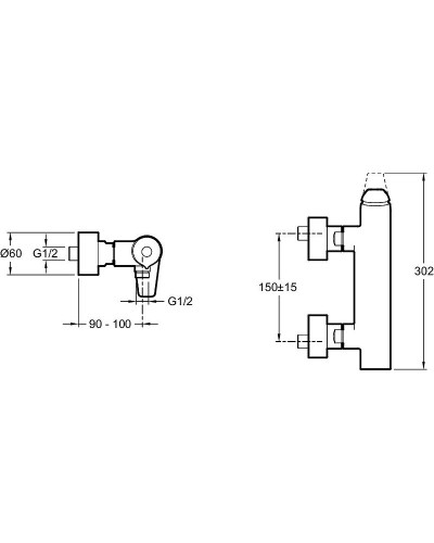 Смеситель для душа Jacob Delafon Avid E97368-BN Никель
