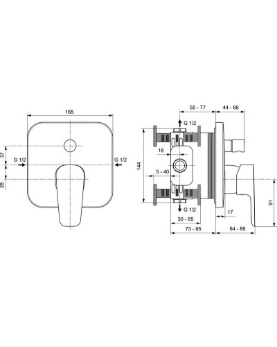 Смеситель для душа Ideal Standard Ceraplan III A6115AA Хром