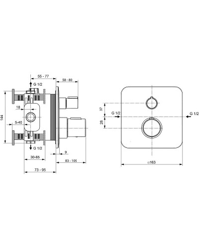 Смеситель для душа Ideal Standard Tonic II A6345AA с термостатом Хром