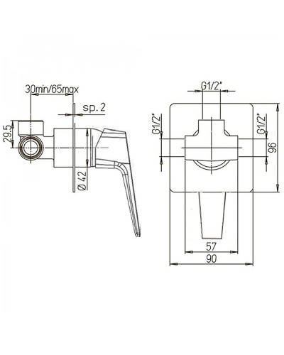 Смеситель для душа Paini Bari RTCR690 Хром