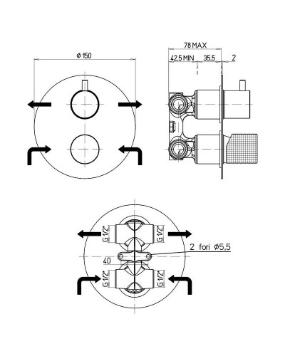 Смеситель для душа Paini Cox Grip 7GCR6911 Хром