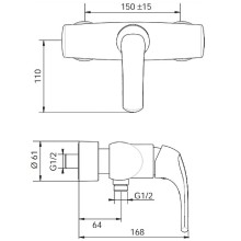 Смеситель для душа Jacob Delafon Nateo E71253 Хром