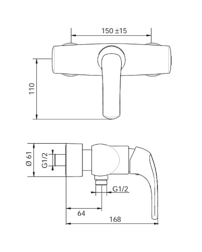 Смеситель для душа Jacob Delafon Nateo E71253 Хром