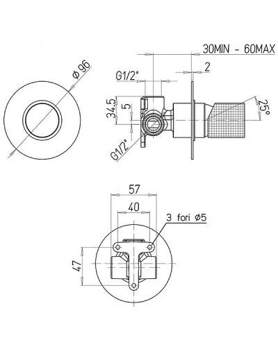 Смеситель для душа Paini Cox Grip 7GCR690 Хром