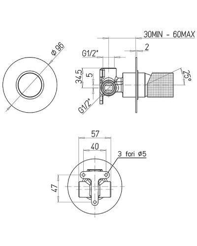 Смеситель для душа Paini Cox Grip 7GPJ690 Золото матовое