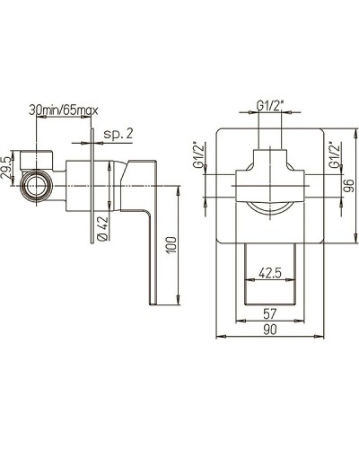 Смеситель для душа Paini Grazia 21PZ690 Черный матовый