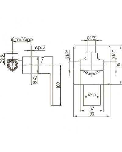 Смеситель для душа Paini Grazia 21CR690 Хром