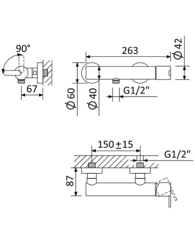 Смеситель для душа Cezares Leaf LEAF-D-01 Хром