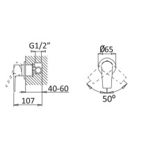 Смеситель для душа Cezares Nautic NAUTIC-DIM-01 Хром