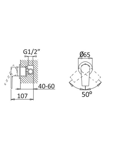 Смеситель для душа Cezares Nautic NAUTIC-DIM-01 Хром