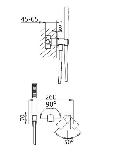 Смеситель для душа Cezares Porta PORTA-VDM2-01 Хром