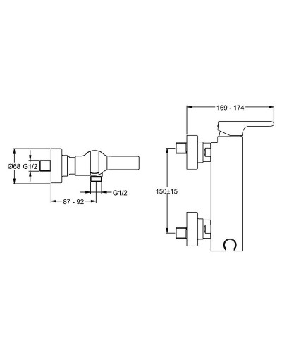 Смеситель для душа Jacob Delafon Singulier E10869-CP Хром