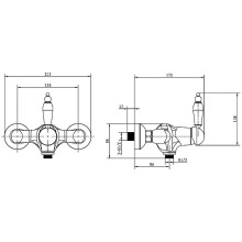 Смеситель для душа Boheme Murano 284-MR-W Золото