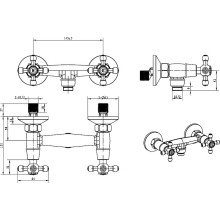 Смеситель для душа Boheme Royal Cristal 314-Royal Бронза