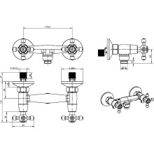 Смеситель для душа Boheme Royal Cristal 274-Royal/CRSTBlack Хром