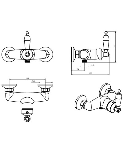 Смеситель для душа Boheme Vogue 224-MR-B Хром