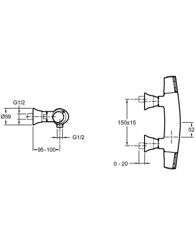 Смеситель для душа Jacob Delafon Symbol E71683-CP с термостатом Хром