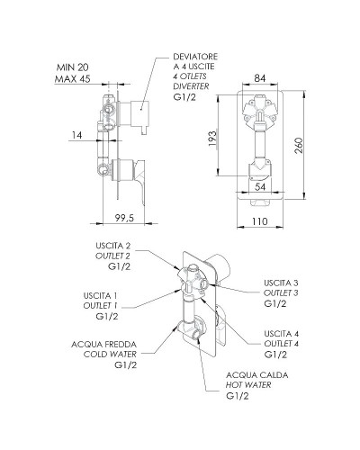 Смеситель для душа Remer Infinity I94 Хром