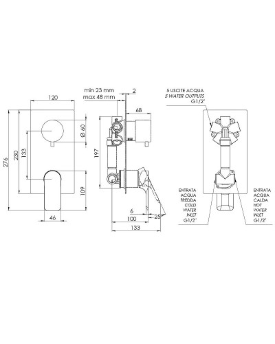 Смеситель для душа Remer Infinity I95 Хром