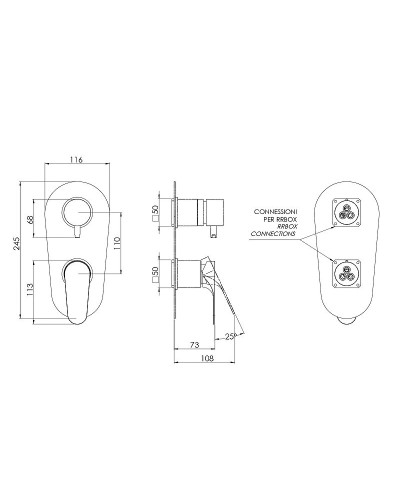 Смеситель для душа Remer Class Line L92KB Хром
