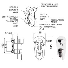 Смеситель для душа Remer Winner W92 Хром