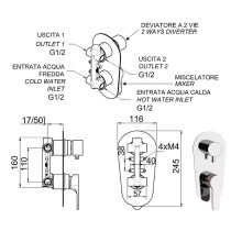 Смеситель для душа Remer Winner W93 Хром