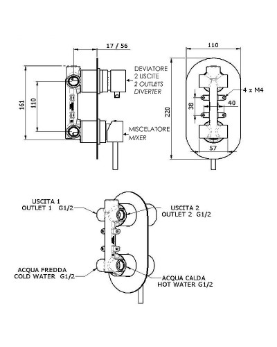 Смеситель для душа Remer X-Style X92 Хром