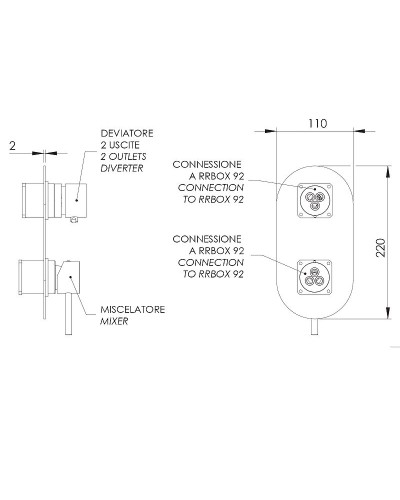 Смеситель для душа Remer X-Style X92KBCFP Черный хром брашированный