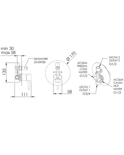 Смеситель для душа Remer X-Style X09LNO Черный матовый