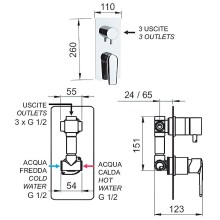 Смеситель для душа Remer Vanity V937 Хром