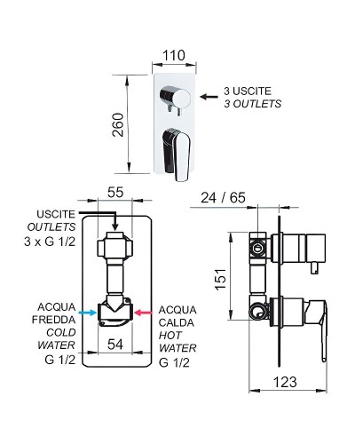 Смеситель для душа Remer Vanity V937 Хром