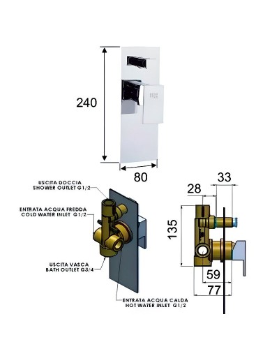 Смеситель для душа Remer Flash Z09 Хром