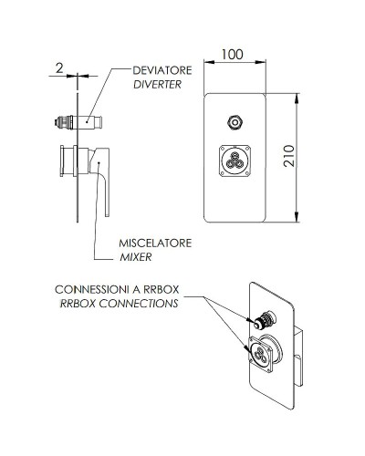 Смеситель для душа Remer Absolute AU09KBNPO Никель брашированный матовый