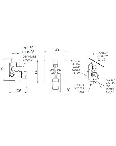 Смеситель для душа Remer Dream D09 Хром
