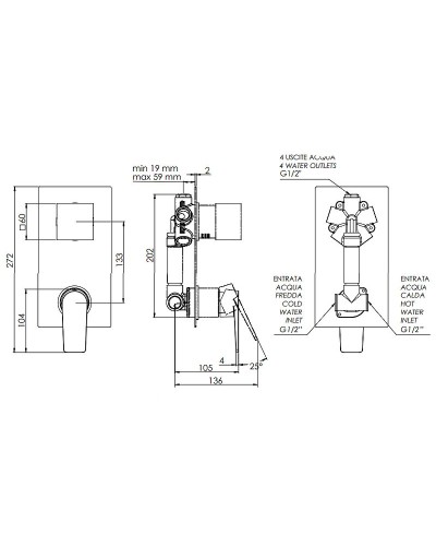 Смеситель для душа Remer Dream D94 Хром