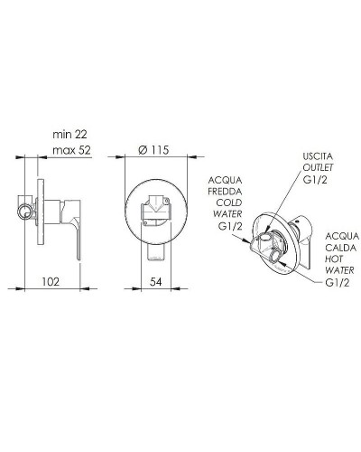 Смеситель для душа Remer Energy EY30 Хром