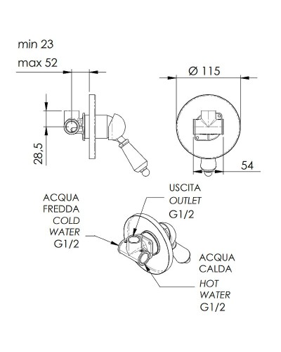 Смеситель для душа Remer Liberty LV30 Хром