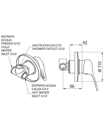 Смеситель для душа Remer Kiss K30 Хром