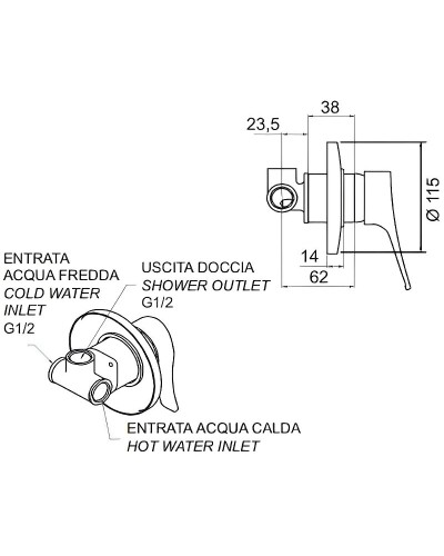 Смеситель для душа Remer Project P30 Хром